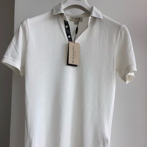 Men’s Burberry white polo shirt